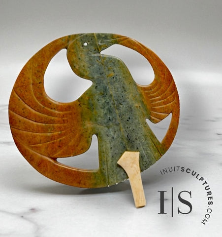 Tambour de chaman 15 pouces par Abraham Anghik *Ailes d'une prière*