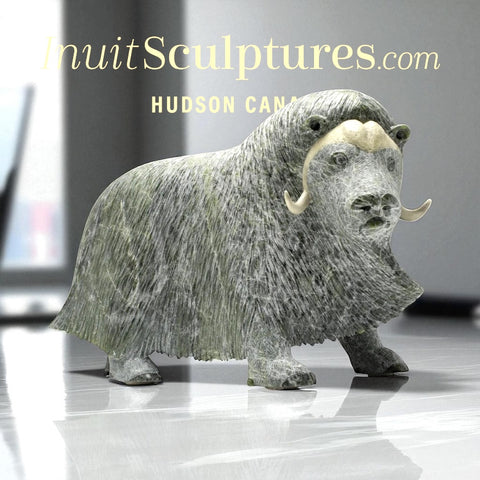 17" SIGNATURE Muskox par Lucassie Ikkidluak *The Buck Stops Here*