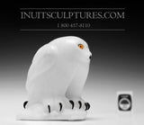 8" SIGNATURE White Owl by Elite Carver Manasie Akpaliapik *Pure Innocence*