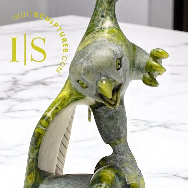 10" Eagle with Fish by Pits Qimirpik VERY LAST EAGLE *FIFA*