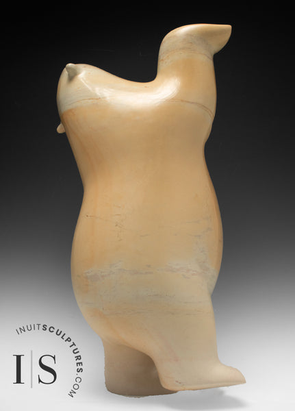 Ours dansant SIGNATURE 20" par Ashevak Adla *Pudding au caramel*