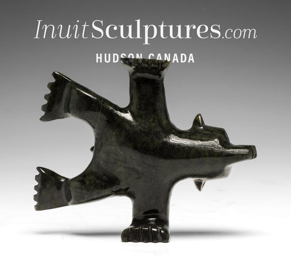 4" Ta Dah! Dancing Bear Adamie Mathewsie Inuit Sculptures Art Inuit