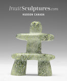 3" Light Green Inukshuk by Alex Lyta Inuit art Serpentine Sculpture Soapstone art  Edit alt text