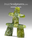 3" Apple Green Inukshuk by Alex Lyta Inuit Sculpture Serpentine stone