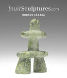 3" Light Green Inukshuk by Alex Lyta Inuit art Serpentine Sculpture Soapstone art  Edit alt text