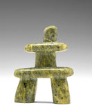 3" Lime Green Inukshuk by Alex Lyta Inuit Sculpture serpentine art