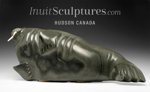 VINTAGE** 16" Basking Walrus by Samwillie Iqaluq *Way Laid*