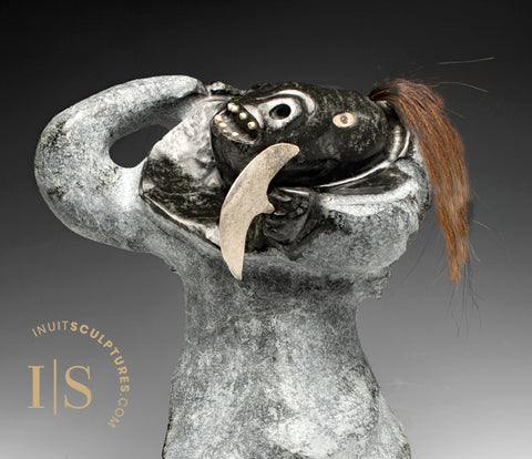 VINTAGE 16" SIGNATURE Shaman Hunter par Uriash Puqiqnak *Will*