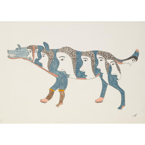 LAST PRINT / VINTAGE, 30" WOLF PRINT by Simon Tookoome *Who Are You?*