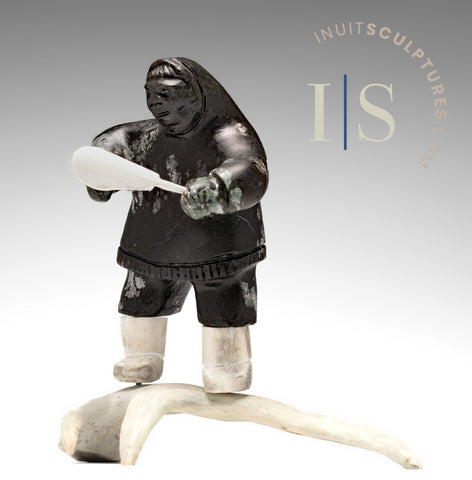 Homme inuit 8" par Louie Uttaq Gjoa Haven *Inébranlable*