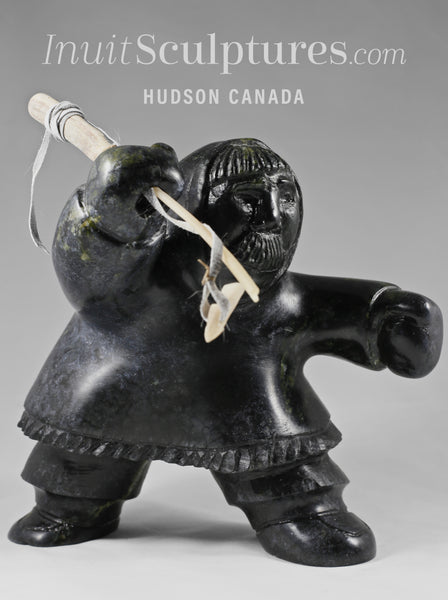 彫刻・オブジェ Inuit stone carving object Shaman Face Charlie Ookpik Gjoa Haven Inuit Sculptures Art