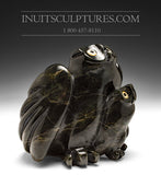 Hibou et poussin 12" par Joanasie Manning