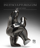 Superbe ours dansant bidirectionnel noir de 15 pouces par Ottokie Samayualie