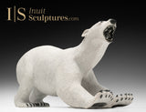 15" Rare Open Mouth Polar Bear by Paul Malliki  *Rory* CURATOR'S CHOICE
