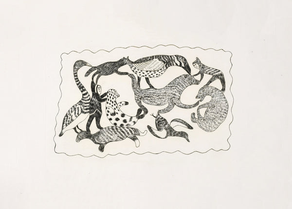2023 Cape Dorset Summer Print Collection Animals in Inuit Land, 1963 by Lukta Qiatsuq