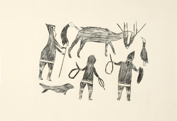 2023 CAPE DORSET Summer Print Collection Shoreline Camp, 1963 par Kenojuak Ashevak