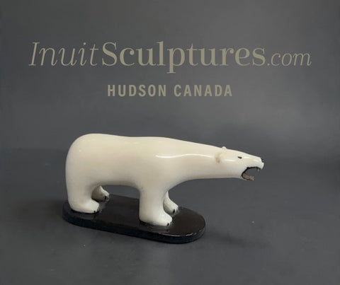 VINTAGE Rare 3” Ivory Walking Bear by M. Tiulana *Open Wide*