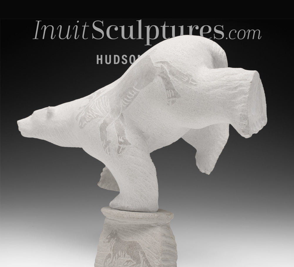 12” 4 Way Dancing Bear by Esau Kripanik *St Jean Baptiste* – Inuit