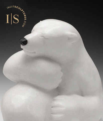 RESERVED** VINTAGE 16" Hugging Polar Bear by Bill Nasogaluak  *Ursus*