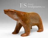 14"  Walking Bear by Bill Nasogaluak *Red Dawn* CURATOR'S CHOICE