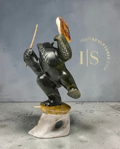 10” Drum Dancing Bear by Derrald Taylor *Leader of the Band*