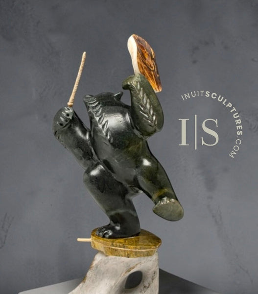 Ours en peluche tambourineur de 10 pouces, par Derrald Taylor *Leader of the Band*