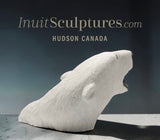 CURATOR'S CHOICE Rare Open Mouth Polar Bear Head by Paul Malliki  *Pearly Whites*