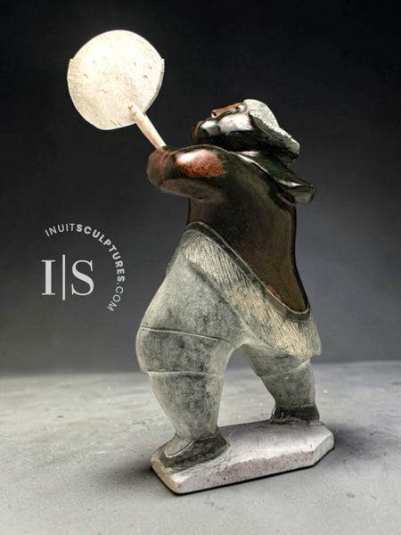 18" SIGNATURE Drum Dancer by Jaco Ishulutak *Safely Home* (Copy)