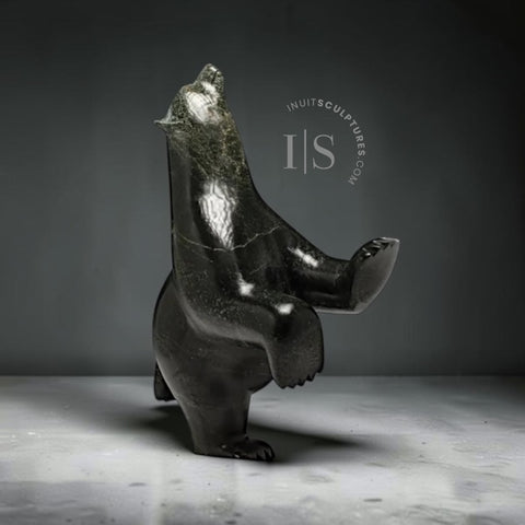 CURATOR'S CHOICE 23" SIGNATURE  Dancing Bear by Ashevak Adla *Grandstand*