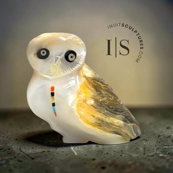 2" Zuni FetishScary Owl Halloween Edition by Master Carver Jeff Shetima (Copy)