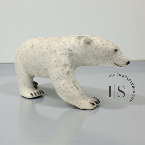 14" Polar Bear Cub on Rock by Paul Malliki CURATOR'S CHOICE