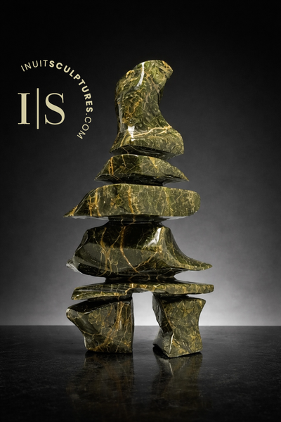 Inukshuk de 23 cm par Isaac Oqutaq *Chris l'arbre*