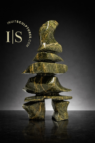 Inukshuk de 23 cm par Isaac Oqutaq *Chris l'arbre*