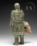 VINTAGE 10" Woman with Fur Blanket by Imaruituq Taqtu **Brrr, It's Cold Outside*