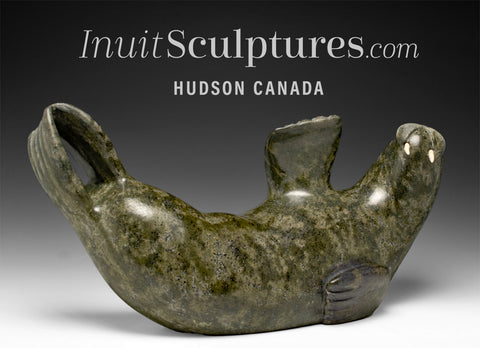 VINTAGE 16" Basking Walrus by Iola Abraham Ikkidluak (1936-2003) RCA