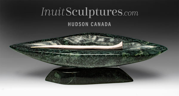 Qulliq (lampe à l'huile de phoque) de 12 po par Tapaunagi Qatsiya *Illumine ma vie*