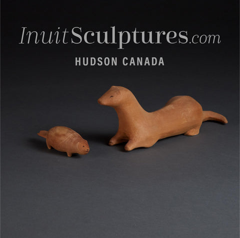 VINTAGE 9" Otter Carved in Wood by Jack Haggerty *Slippery Slope*