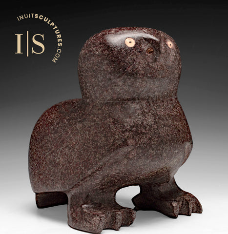 RESERVED** 9" Owl by Kupapik Ningeocheak *Plum Pudding*