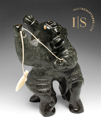 VINTAGE 10" Two Headed Monster by Wayne Puqiqnak Gjoa Haven