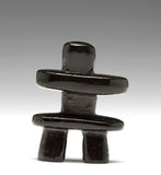 Black Inukshuk Inuit Sculpture by Inuit artist Alex Lyta