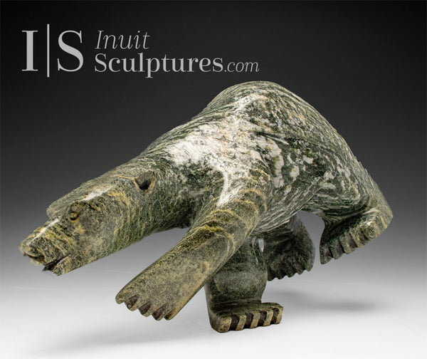 9" 2 Way Diving / Walking Bear by Moe Pootoogook *Sand Bar*