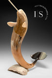 21" Muskox Horn Narwhal  by Paul Malliki *Neptune* CURATOR'S CHOICE