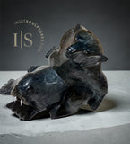 VINTAGE 22" Bonded Bear and Walrus  LAST Masterpiece of Elite Master Carver Nuna Parr *Never Apart*