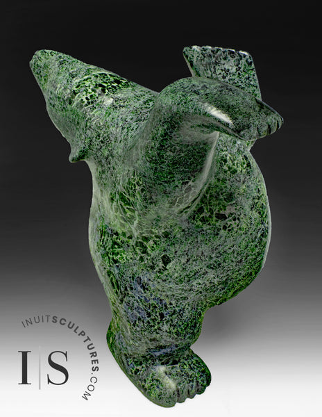 Ours dansant SIGNATURE de 14 po par Elite Carver Nuna Parr *Fenêtre Tiffany* À PORTÉE DE MAIN$$