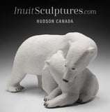 20" SIGNATURE Polar Bear & Cub by Paul Malliki *Bath Time*