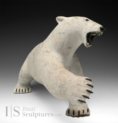 12" Polar Bear Cub on Rock by Paul Malliki CURATOR'S CHOICE