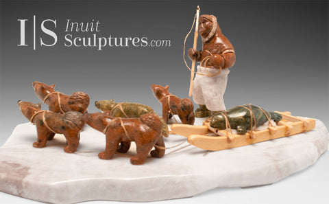 14" SIGNATURE Dog Sled by Peter K.