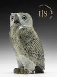 8" SIGNATURE Owl RARE Pale Green Stone by Pits Qimirpik *Laddie*