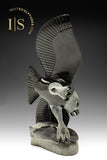 RESERVED** 16" SIGNATURE Eagle & Fish by Pits Qimirpik *Midnight Flight*