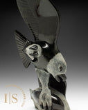 RESERVED** 16" SIGNATURE Eagle & Fish by Pits Qimirpik *Midnight Flight*